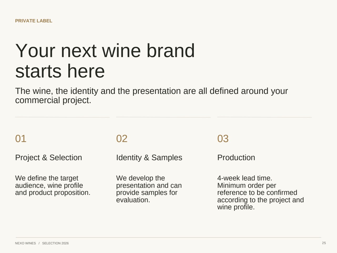 Slide 25 del catálogo Nexo Wines 2026